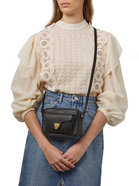 BEAT SOFT Mini geanta din piele texturata negru - Genți femei