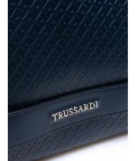 TRUSSARDI CAMPIONARIO Geantă tip carry-all din piele imprimată albastru - Genți plic și truse - 3