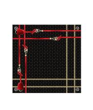 POLLINI TWILL CHAIN Eșarfă imprimată negru și roșu - Eșarfe - 4