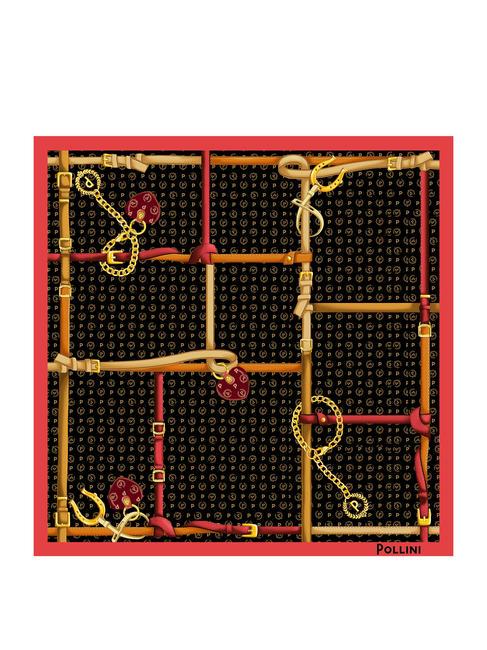 TWILL Esarfa imprimata negru și fucsia - Eșarfe