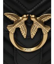 PINKO CLASSIC LOVE ONE Geanta din piele Nappa aur negru-vechi - Genți femei - 4