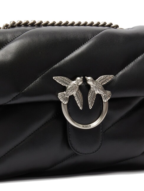 CLASSIC LOVE PUFF Geanta din piele Nappa negru-argint vechi - Genți femei