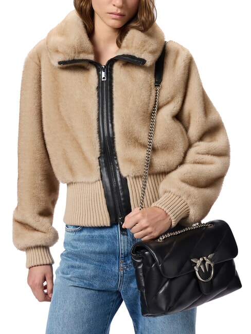 CLASSIC LOVE PUFF Geanta din piele Nappa negru-argint vechi - Genți femei