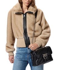 PINKO CLASSIC LOVE PUFF Geanta din piele Nappa negru-argint vechi - Genți femei - 6