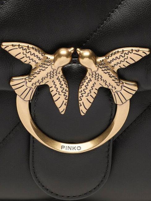 BIG LOVE PUFF Geanta din piele Nappa aur negru-vechi - Genți femei