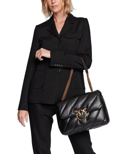 BIG LOVE PUFF Geanta din piele Nappa aur negru-vechi - Genți femei