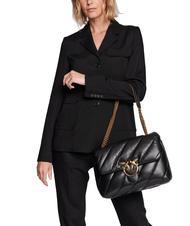 PINKO BIG LOVE PUFF Geanta din piele Nappa aur negru-vechi - Genți femei - 6