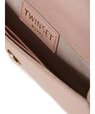 TWINSET OVAL T Poșetă cu curea de umăr din lanț roz cețos - Genți femei - 4