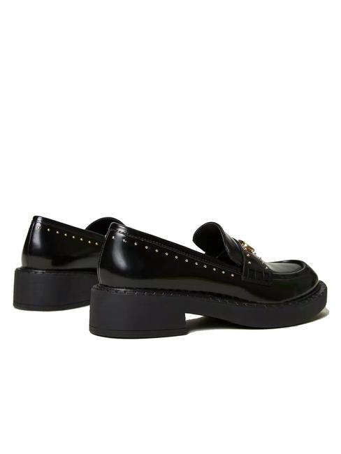 STUDS Mocasin din piele negru - Pantofi femei
