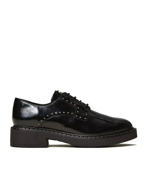 STUDS Pantof din piele cu șireturi negru - Pantofi femei