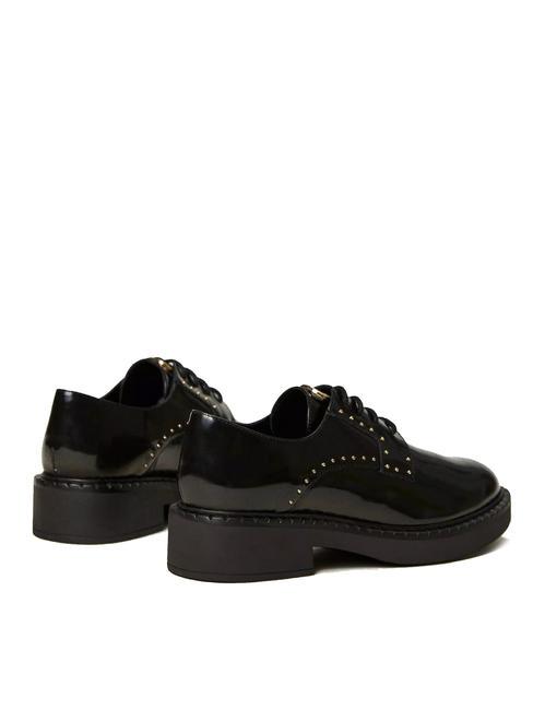 STUDS Pantof din piele cu șireturi negru - Pantofi femei