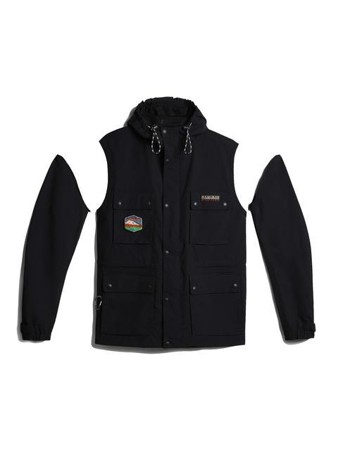 URBAN MODULAR Jachetă cu mâneci detașabile negru 041 - Geci de bărbați