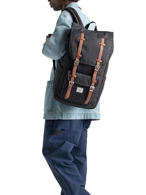 LITTLE AMERICA  Rucsac de dimensiune standard BLACK - Rucsacuri pentru școală și timp liber