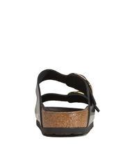 BIRKENSTOCK ARIZONA Big Buckle Sandale papuci din piele strălucește negru - Pantofi unisex - 6