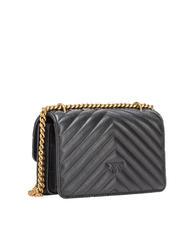 PINKO MINI LOVE BAG O geantă chevron aur negru-vechi - Genți femei - 3