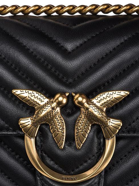 MINI LOVE BAG O geantă chevron aur negru-vechi - Genți femei