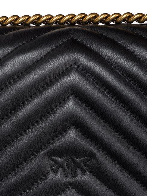 MINI LOVE BAG O geantă chevron aur negru-vechi - Genți femei