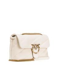 PINKO MINI LOVE BAG Geanta Nappa mătase alb-aur antic - Genți femei - 2