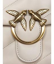 PINKO MINI LOVE BAG Geanta Nappa mătase alb-aur antic - Genți femei - 3