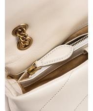PINKO MINI LOVE BAG Geanta Nappa mătase alb-aur antic - Genți femei - 5