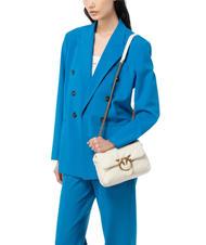 PINKO MINI LOVE BAG Geanta Nappa mătase alb-aur antic - Genți femei - 6