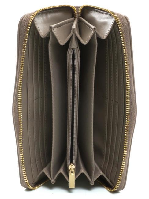 NEW OVAL T Portofel mare din piele taupe - Portofele femei