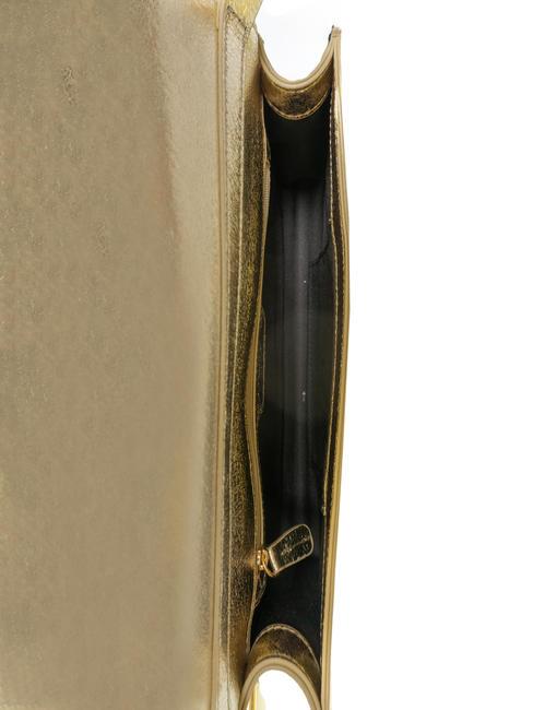 CLUTCH Geanta laminata platină - Genți femei