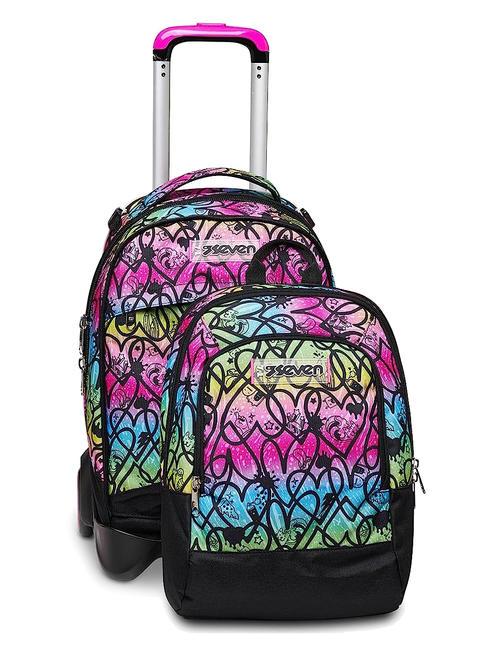 COLOUR EXPRESSION JACK Rucsac troler detasabil, rucsac dublu ROSU RODAMINĂ - Rucsacuri cu role