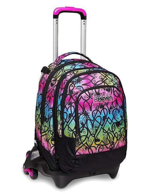 COLOUR EXPRESSION JACK Rucsac troler detasabil, rucsac dublu ROSU RODAMINĂ - Rucsacuri cu role