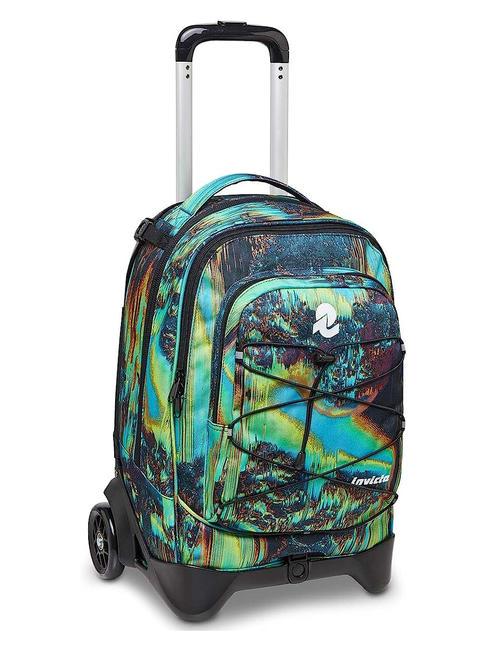 NEW PLUG FANTASY Rucsac Troler detasabil, 2 roti albastru digital - Rucsacuri cu role