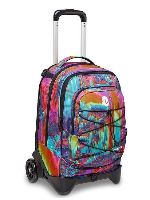 NEW PLUG FANTASY Rucsac Troler detasabil, 2 roti digital multicolor - Rucsacuri cu role