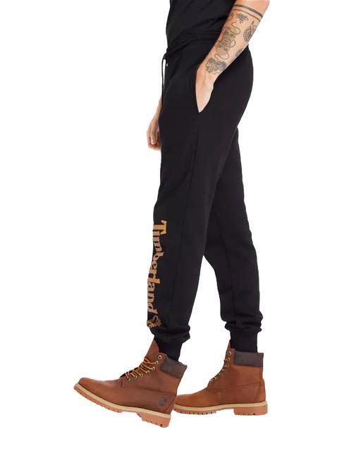LINEAR LOGO REGULAR Joggeri cizmă neagră/gr&acirc;u - Costume sport pentru bărbați