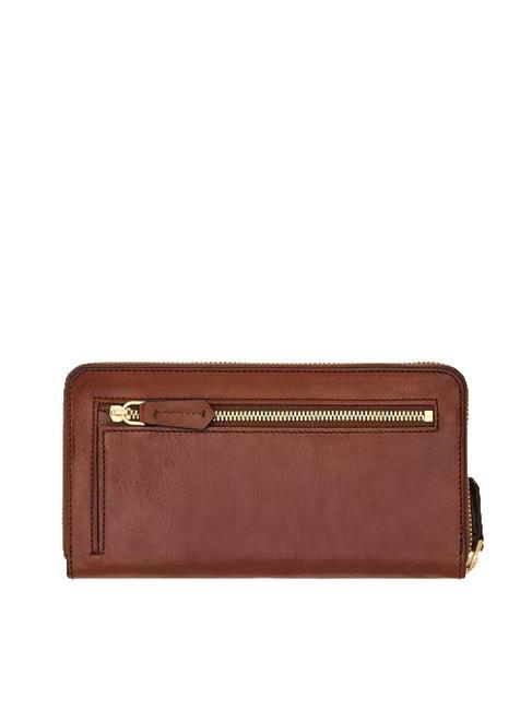 LUCREZIA Portofel din piele cu fermoar BROWN - Portofele femei