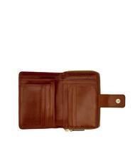 THE BRIDGE LUCREZIA Portofel compact din piele BROWN - Portofele femei - 3