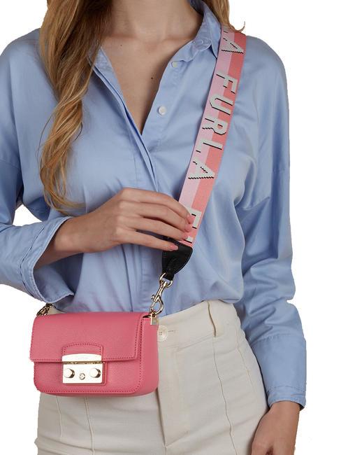 METROPOLIS Geanta de umar micro din piele floare de cuarț/begonii - Genți femei