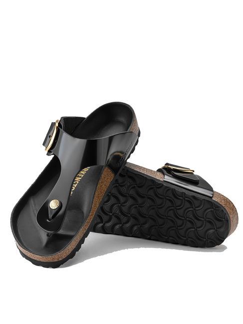 GIZEH BIG BUCKLE Flip-flops din piele lacuita strălucește negru - Pantofi femei