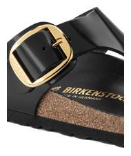 BIRKENSTOCK GIZEH BIG BUCKLE Flip-flops din piele lacuita strălucește negru - Pantofi femei - 4