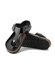 BIRKENSTOCK GIZEH BIG BUCKLE Flip-flops din piele lacuita strălucește negru - Pantofi femei - 5