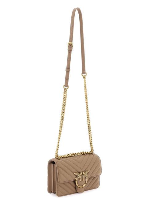 MINI LOVE BAG O geantă chevron biscuit de ghimbir-aur antic - Genți femei