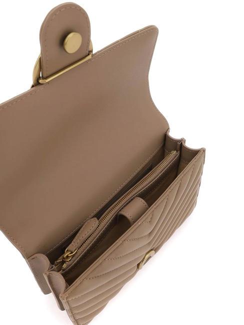 MINI LOVE BAG O geantă chevron biscuit de ghimbir-aur antic - Genți femei