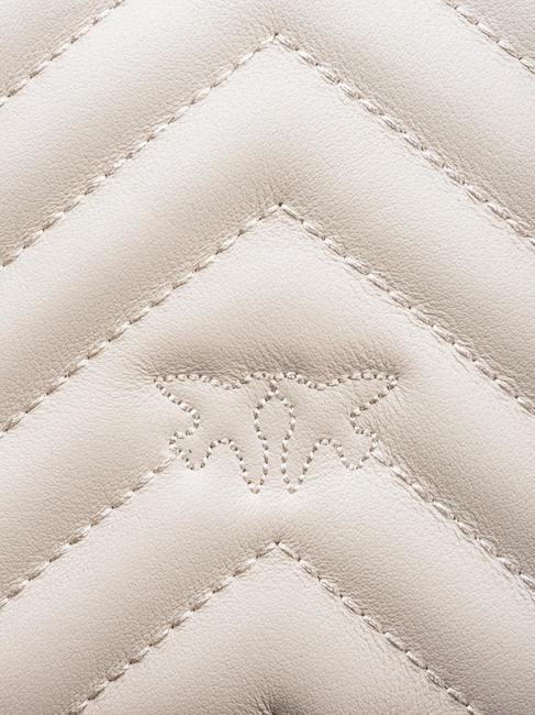 MINI LOVE BAG O geantă chevron mătase alb-aur antic - Genți femei