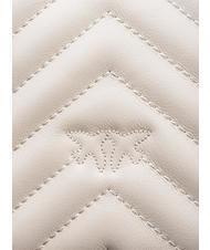PINKO MINI LOVE BAG O geantă chevron mătase alb-aur antic - Genți femei - 5
