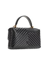 PINKO CLASSIC LADY LOVE BAG geanta chevron aur negru-vechi - Genți femei - 3