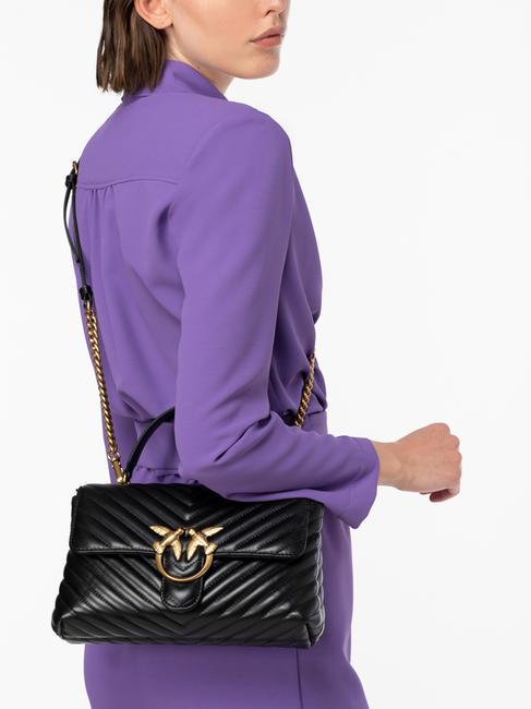 CLASSIC LADY LOVE BAG geanta chevron aur negru-vechi - Genți femei