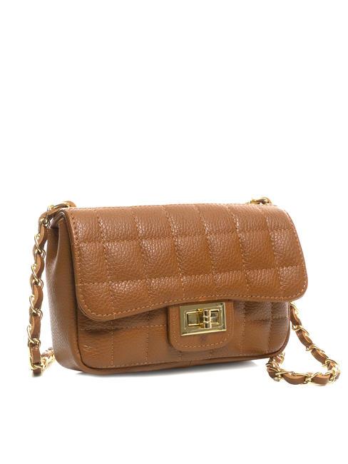 GIULIA Geantă de umăr cu lanț din piele Dollar piele închisă la culoare - Genți femei