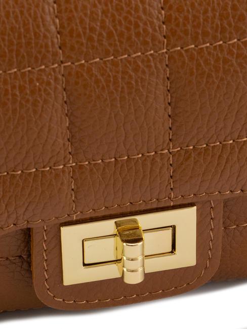 GIULIA Geantă de umăr cu lanț din piele Dollar piele închisă la culoare - Genți femei