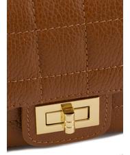 LESAC GIULIA Geantă de umăr cu lanț din piele Dollar piele închisă la culoare - Genți femei - 5