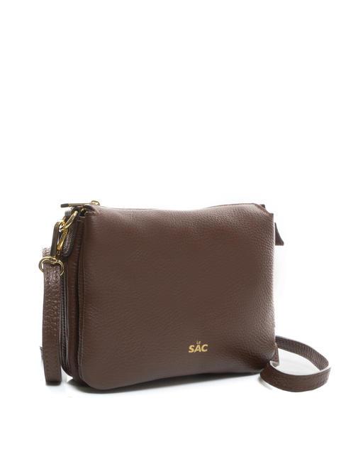 SIMONA Geantă de umăr din piele Tris dollar moca - Genți femei