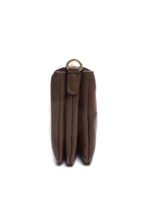 SIMONA Geantă de umăr din piele Tris dollar moca - Genți femei