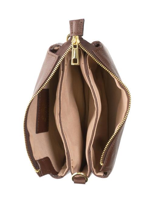 SIMONA Geantă de umăr din piele Tris dollar moca - Genți femei